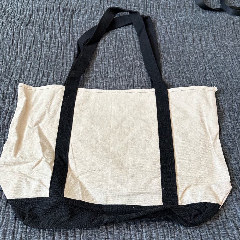 No Shoes Nation Canvas Tote Bag - Black and Cream - Picture 2 of 4